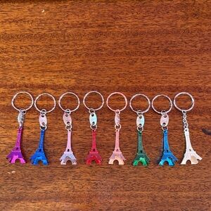Colorful Eiffel Tower Keychains Set